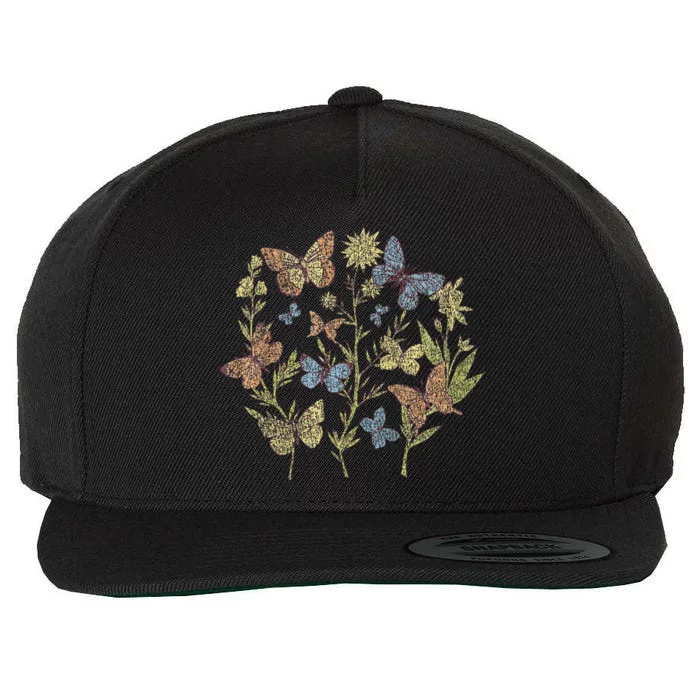 Fairy Grunge Fairycore Aesthetic Cottagecore Goth Butterfly Short Sleeve Wool Snapback Cap