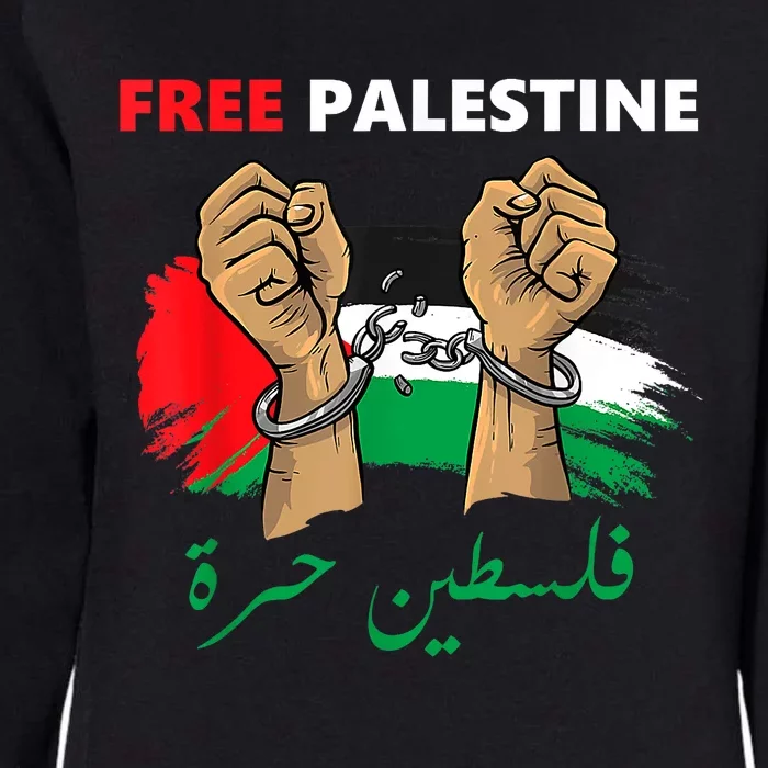 Free Gaza Free Palestine Flag Arabic Human Rights Womens California Wash Sweatshirt