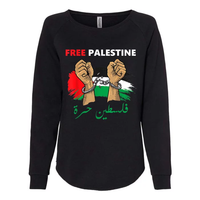 Free Gaza Free Palestine Flag Arabic Human Rights Womens California Wash Sweatshirt