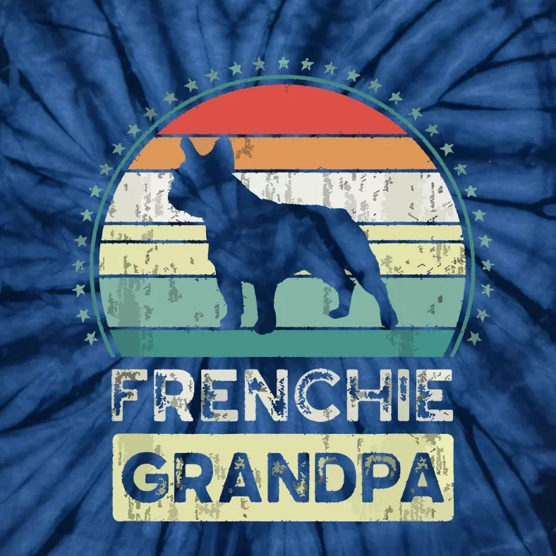 Frenchie Grandpa Fathers Day French Bulldog Tie-Dye T-Shirt