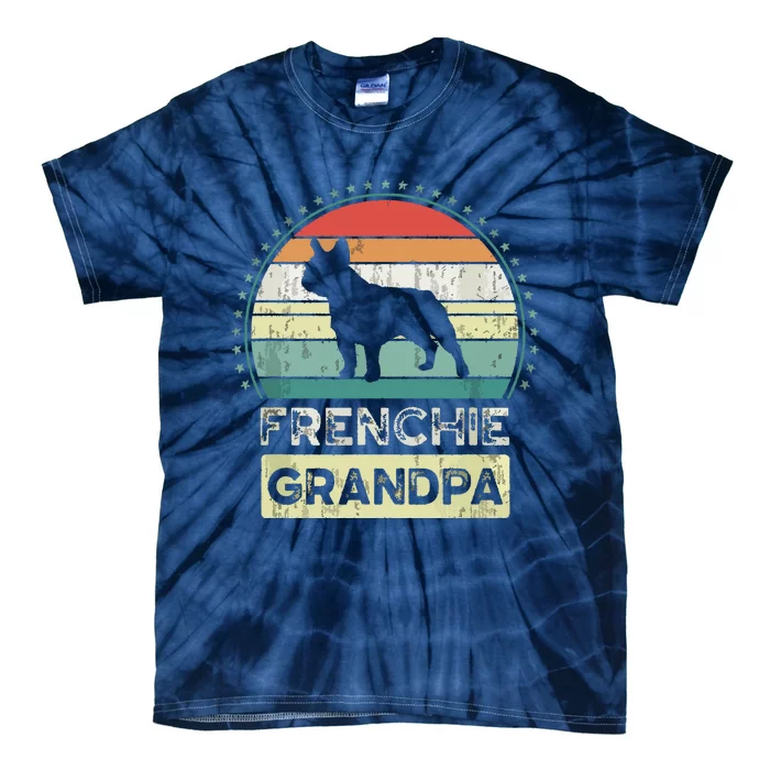 Frenchie Grandpa Fathers Day French Bulldog Tie-Dye T-Shirt