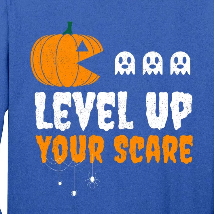 Funny Gamer For Video Game Lovers Halloween Gaming Pumpkin Gift Tall Long Sleeve T-Shirt