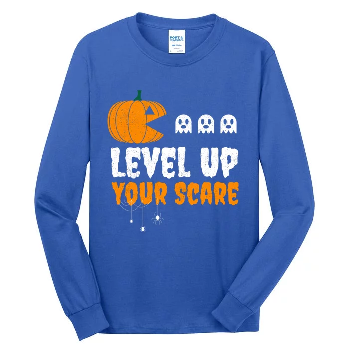 Funny Gamer For Video Game Lovers Halloween Gaming Pumpkin Gift Tall Long Sleeve T-Shirt