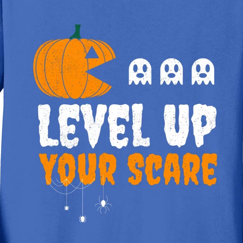 Funny Gamer For Video Game Lovers Halloween Gaming Pumpkin Gift Kids Long Sleeve Shirt