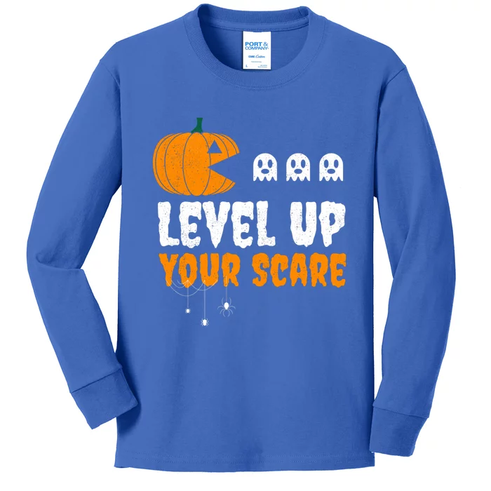 Funny Gamer For Video Game Lovers Halloween Gaming Pumpkin Gift Kids Long Sleeve Shirt