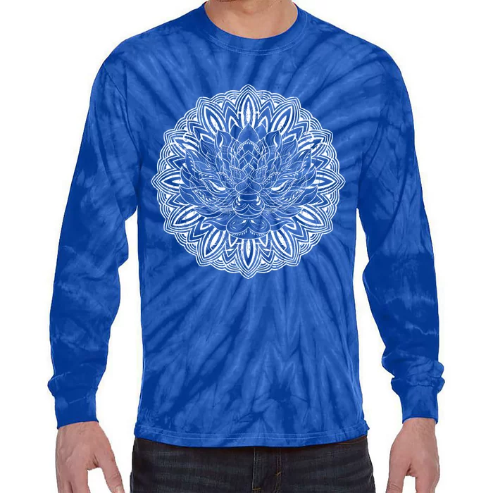 Fractal Geometry Flower Blossom Boho Dala Yoga Art Lotus Meaningful Gift Tie-Dye Long Sleeve Shirt