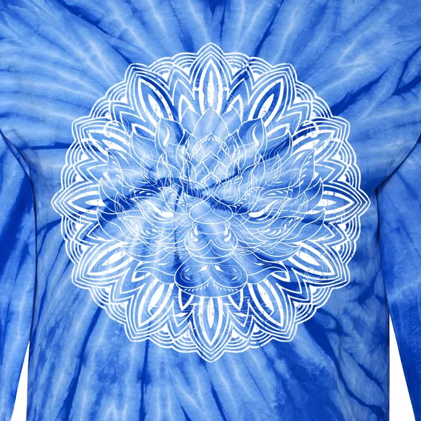 Fractal Geometry Flower Blossom Boho Dala Yoga Art Lotus Meaningful Gift Tie-Dye Long Sleeve Shirt