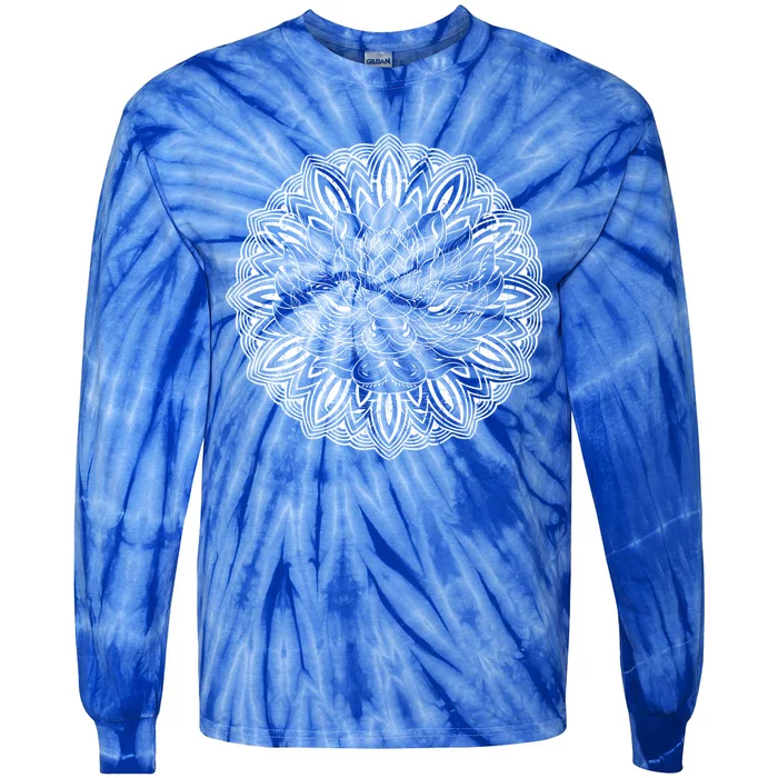 Fractal Geometry Flower Blossom Boho Dala Yoga Art Lotus Meaningful Gift Tie-Dye Long Sleeve Shirt