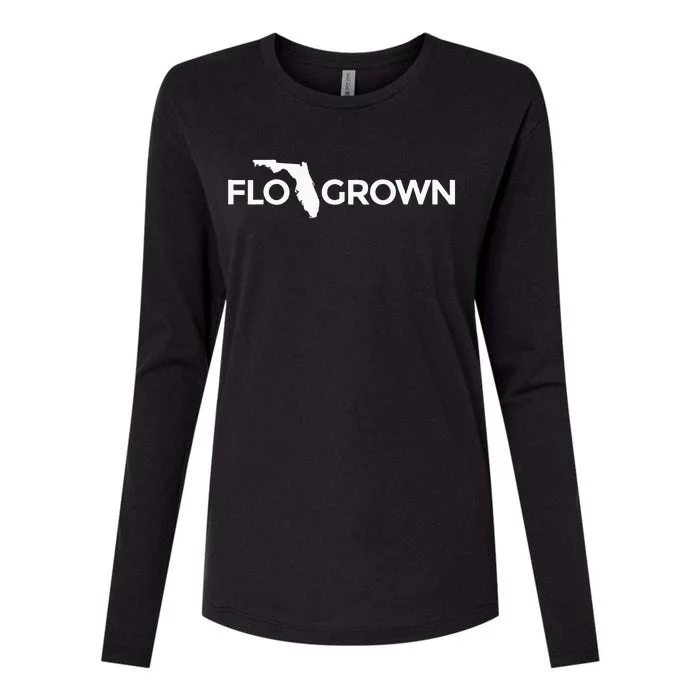 Florida Grown Flo Grown Gear Womens Cotton Relaxed Long Sleeve T-Shirt