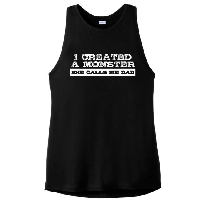 Funny Gift For Dad From Daughter First Fathers Day Ladies Tri-Blend Wicking Tank