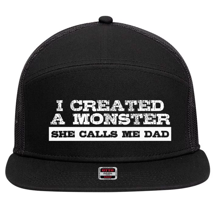 Funny Gift For Dad From Daughter First Fathers Day 7 Panel Mesh Trucker Snapback Hat