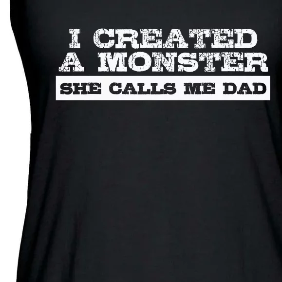 Funny Gift For Dad From Daughter First Fathers Day Ladies Essential Flowy Tank