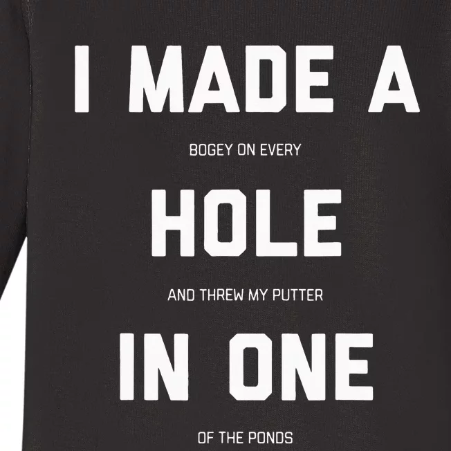 Funny Golf For Hole In One Golf Gag Gifts Baby Long Sleeve Bodysuit