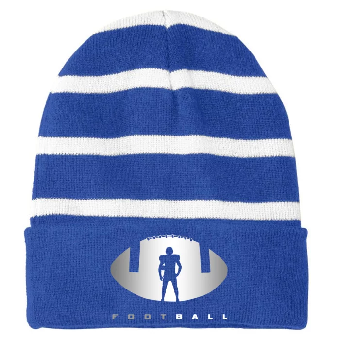 Football Gift Football Gift Striped Beanie with Solid Band