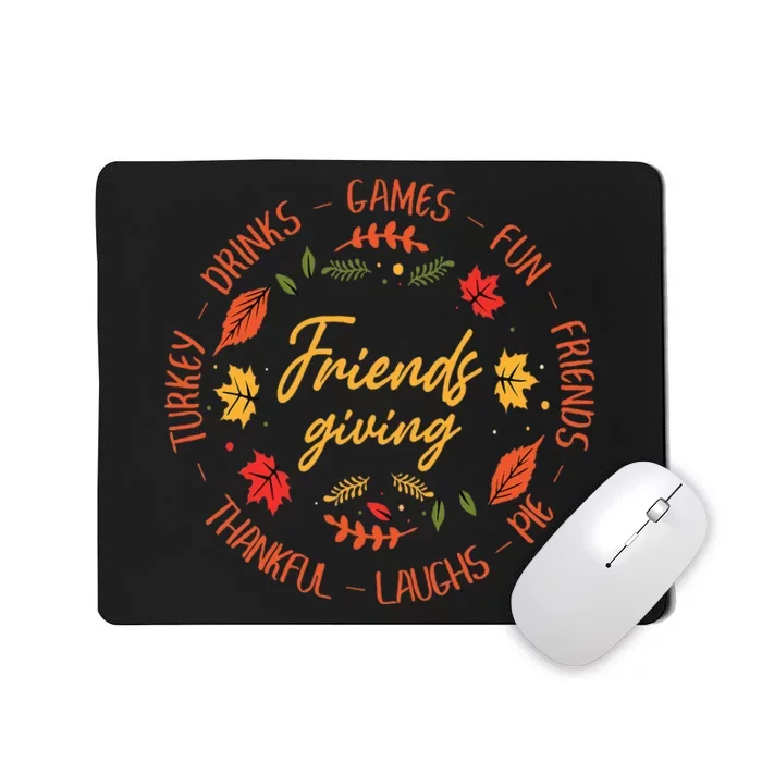 Friends Giving Fun Thankful Turkey Thanksgiving Mousepad