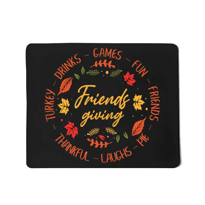 Friends Giving Fun Thankful Turkey Thanksgiving Mousepad