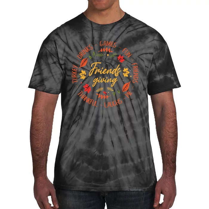 Friends Giving Fun Thankful Turkey Thanksgiving Tie-Dye T-Shirt