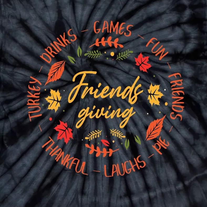 Friends Giving Fun Thankful Turkey Thanksgiving Tie-Dye T-Shirt