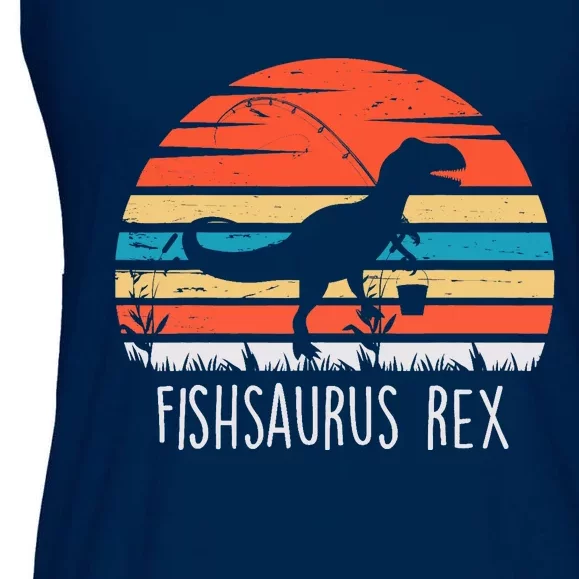 Fishing Gifts For Boy Fishsaurus T Rex Dinosaur Ladies Essential Flowy Tank