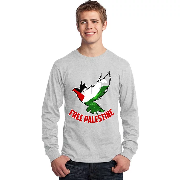 Free Gaza Free Palestine Flag Arabic Human Rights Peace Tall Long Sleeve T-Shirt