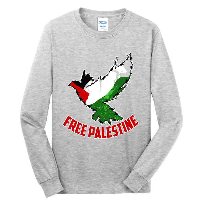 Free Gaza Free Palestine Flag Arabic Human Rights Peace Tall Long Sleeve T-Shirt