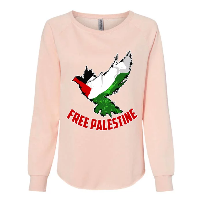 Free Gaza Free Palestine Flag Arabic Human Rights Peace Womens California Wash Sweatshirt