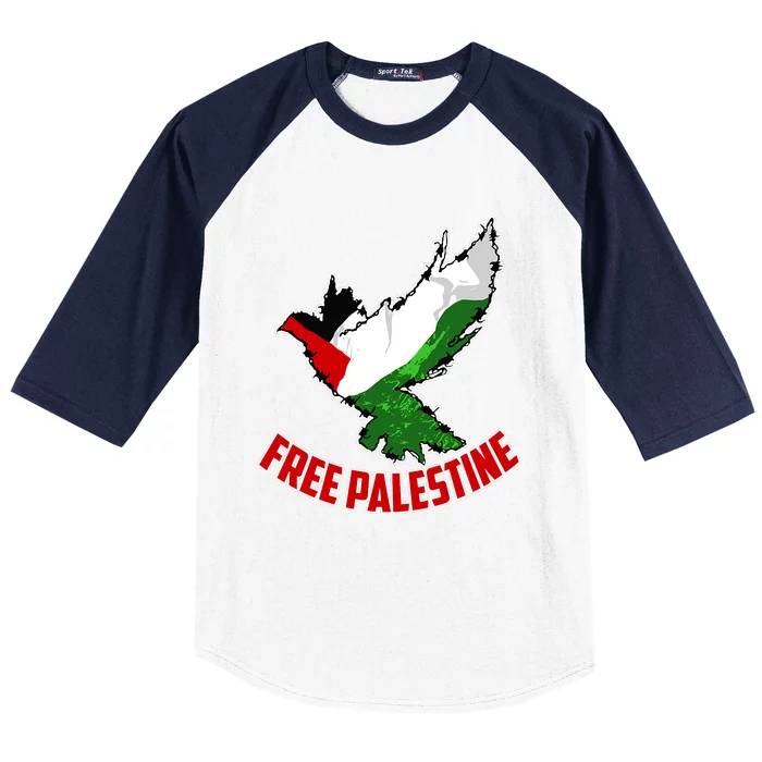 Free Gaza Free Palestine Flag Arabic Human Rights Peace Baseball Sleeve Shirt