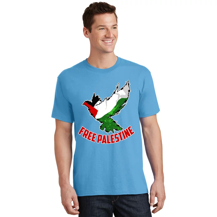 Free Gaza Free Palestine Flag Arabic Human Rights Peace T-Shirt