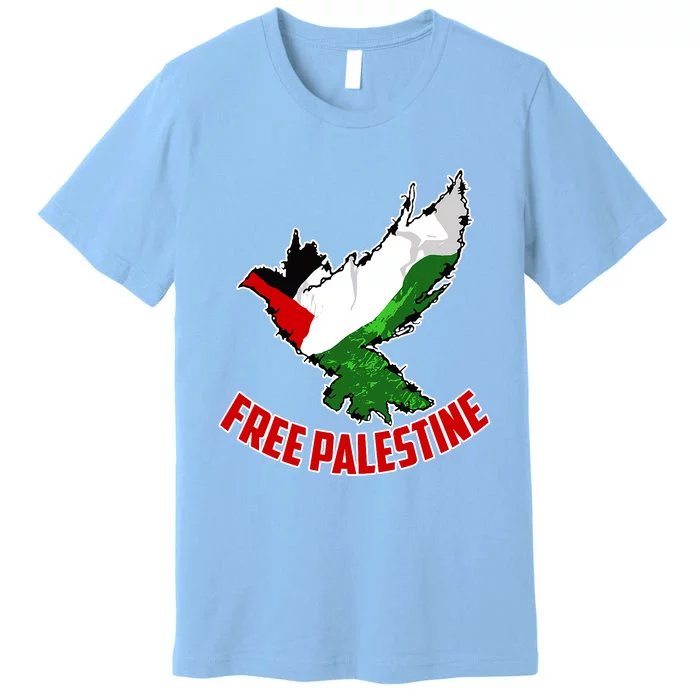 Free Gaza Free Palestine Flag Arabic Human Rights Peace Premium T-Shirt