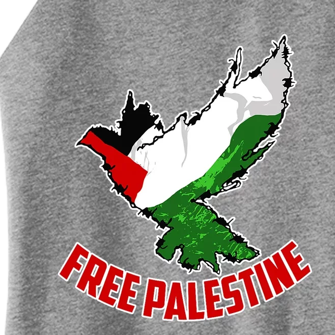 Free Gaza Free Palestine Flag Arabic Human Rights Peace Women’s Perfect Tri Rocker Tank