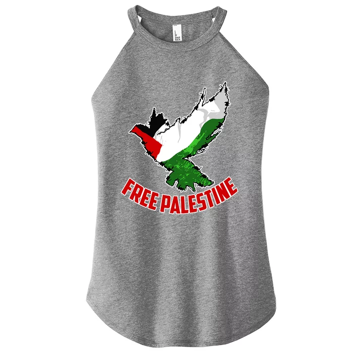 Free Gaza Free Palestine Flag Arabic Human Rights Peace Women’s Perfect Tri Rocker Tank