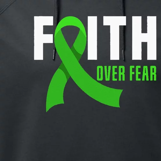 Faith God Fear Traumatic Brain Injury Awareness TBI Warrior Performance Fleece Hoodie