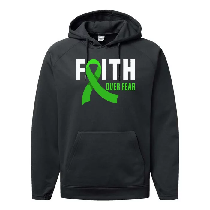 Faith God Fear Traumatic Brain Injury Awareness TBI Warrior Performance Fleece Hoodie