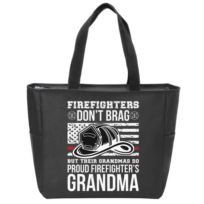 Firefighter Grandma Fireman Funny Grandmother Zip Tote Bag