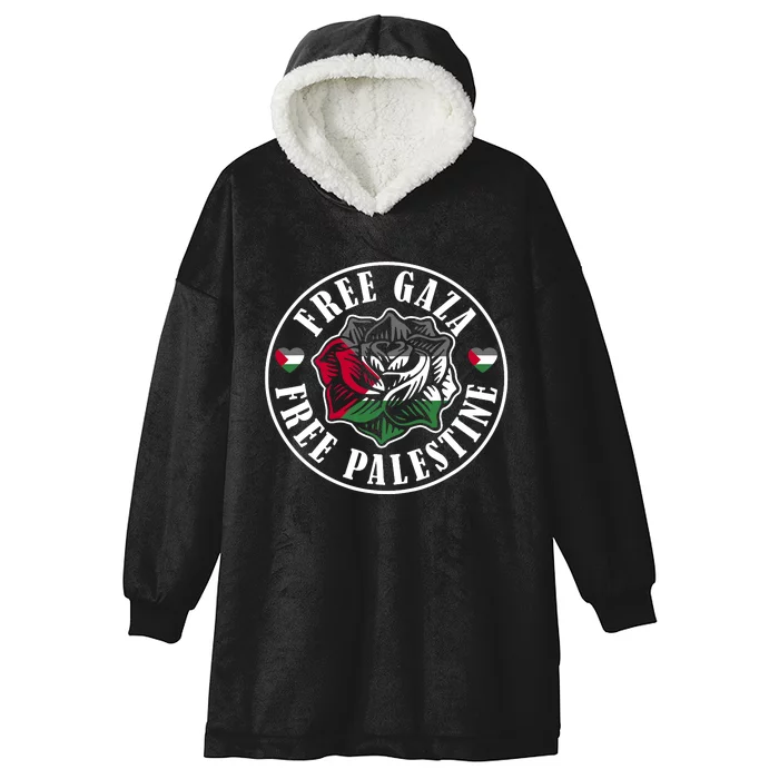 Free Gaza Free Palestine Free Palestine Hooded Wearable Blanket