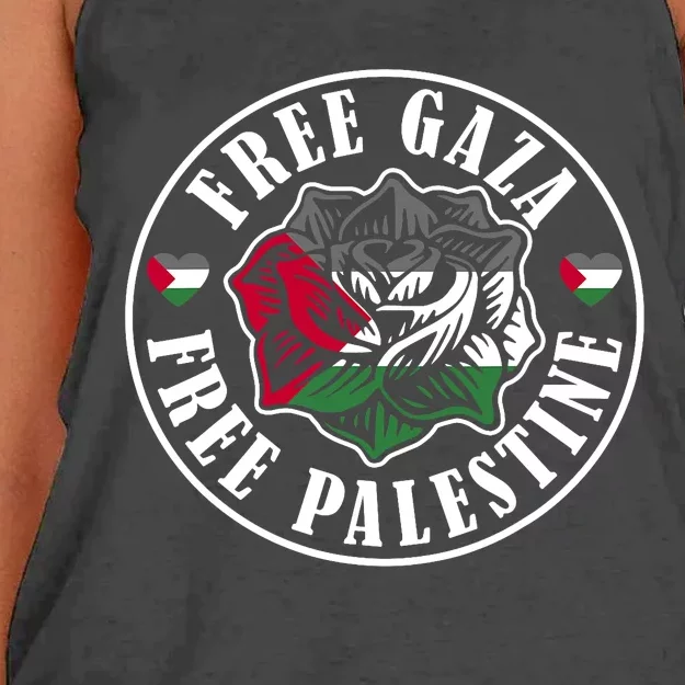 Free Gaza Free Palestine Free Palestine Women's Knotted Racerback Tank