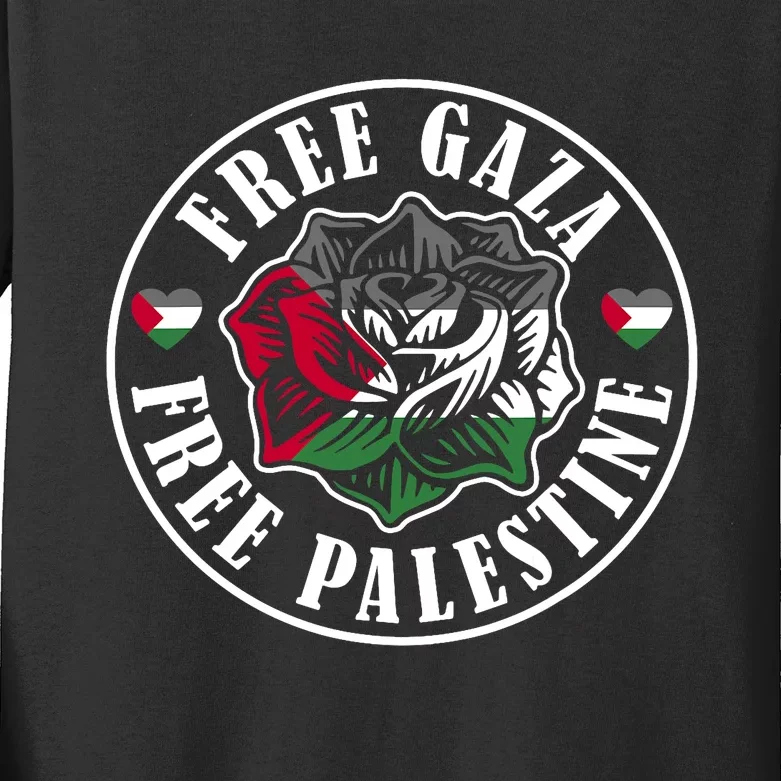 Free Gaza Free Palestine Free Palestine Kids Long Sleeve Shirt