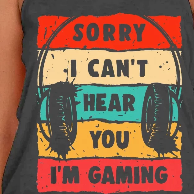 Funny Gamer For Boy Video Gaming Women's Knotted Racerback Tank