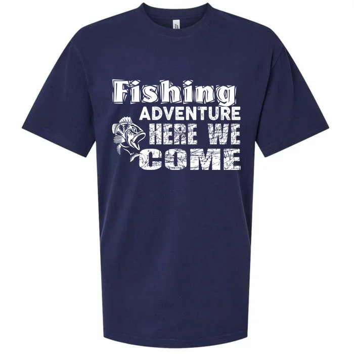 Funny Gift Fishing Adventure Here We Come Sueded Cloud Jersey T-Shirt