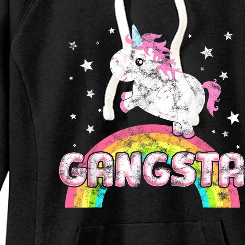 Funny Gift For Ironic Cool Unicorn Gangsta Rap Music Festival Women's Fleece Hoodie