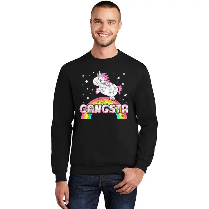 Funny Gift For Ironic Cool Unicorn Gangsta Rap Music Festival Tall Sweatshirt