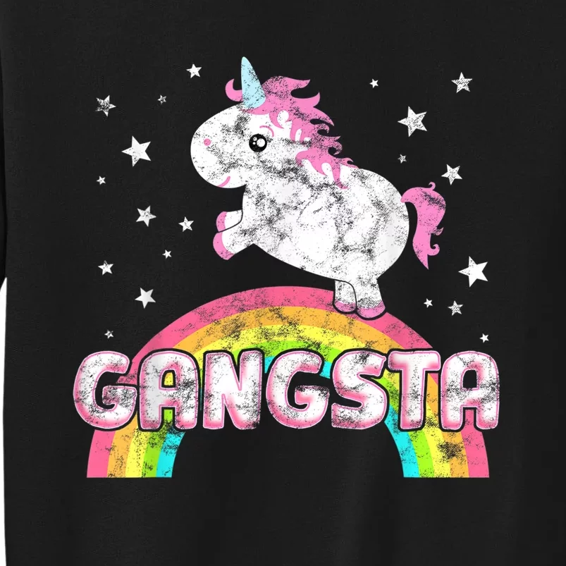 Funny Gift For Ironic Cool Unicorn Gangsta Rap Music Festival Tall Sweatshirt