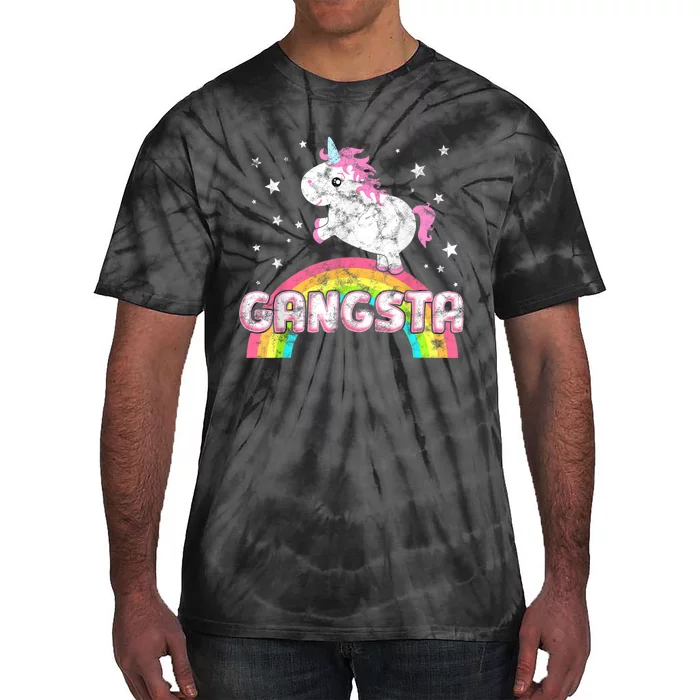 Funny Gift For Ironic Cool Unicorn Gangsta Rap Music Festival Tie-Dye T-Shirt