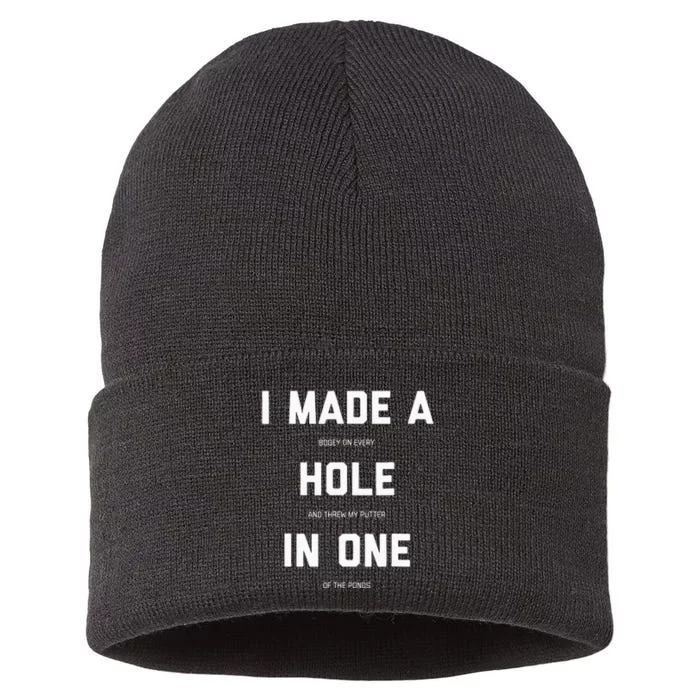 Funny Golf For Men Women Hole In One Golf Gag Gifts Sustainable Knit Beanie