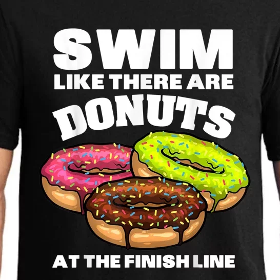 Funny Gift For Swimming Donut Design Men Women Swimmer Sports Athlete Pajama Set