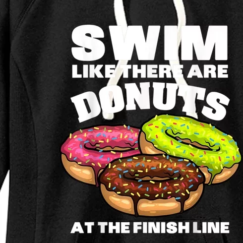 Funny Gift For Swimming Donut Design Men Women Swimmer Sports Athlete Women's Fleece Hoodie