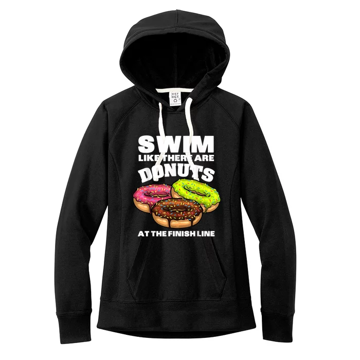 Funny Gift For Swimming Donut Design Men Women Swimmer Sports Athlete Women's Fleece Hoodie