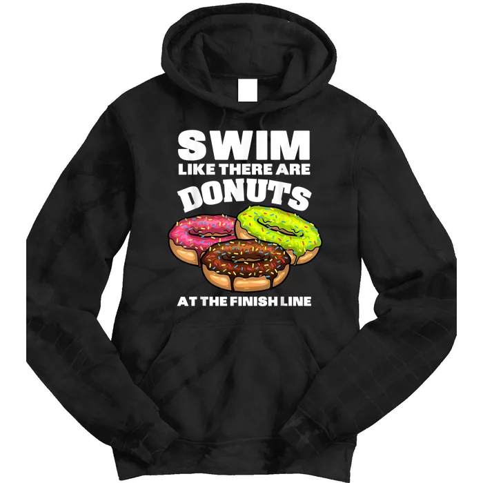 Funny Gift For Swimming Donut Design Men Women Swimmer Sports Athlete Tie Dye Hoodie