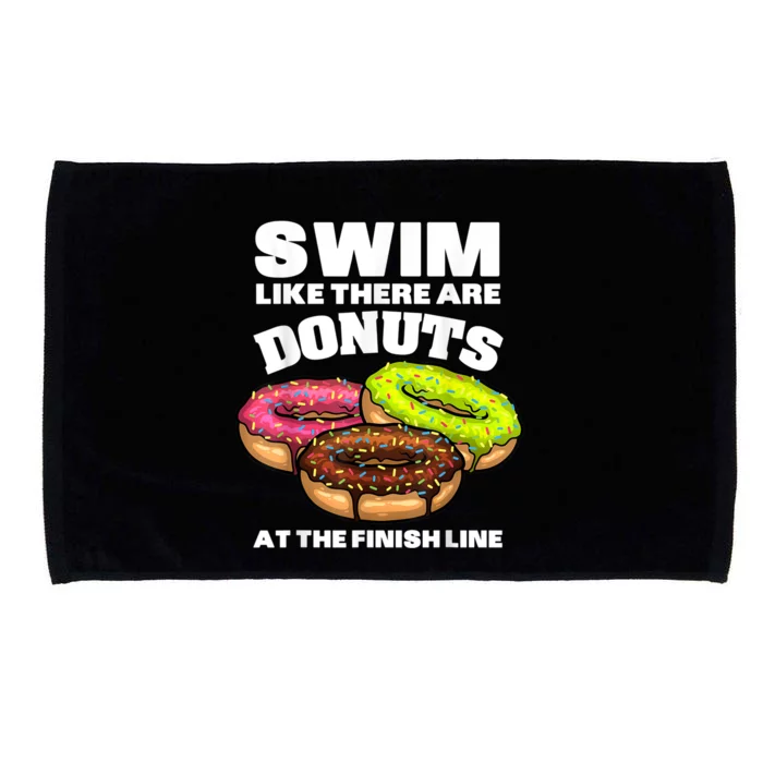 Funny Gift For Swimming Donut Design Men Women Swimmer Sports Athlete Microfiber Hand Towel