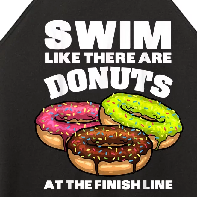 Funny Gift For Swimming Donut Design Men Women Swimmer Sports Athlete Women’s Perfect Tri Rocker Tank